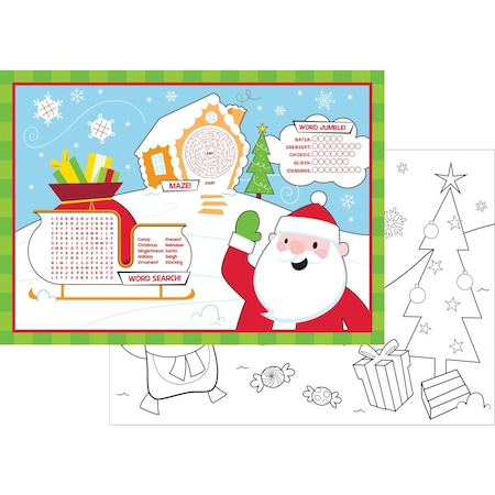 Creative Converting 14" x 10" Christmas Activity Placemats PK96, 96PK 353006